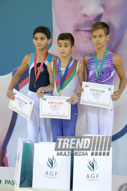 İdman gimnastikası üzrə 22-ci Bakı Çempionatı və Birinciliyi. Kişilər arasında çoxnövçülük finalı və mükafatlandırma mərasimi. Bakı, Azərbaycan, 03 oktyabr 2015 